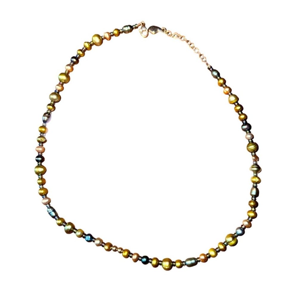 Dustin Design Stone Beaded Strand Necklace Mixed Metal Color - Picture 7 of 9